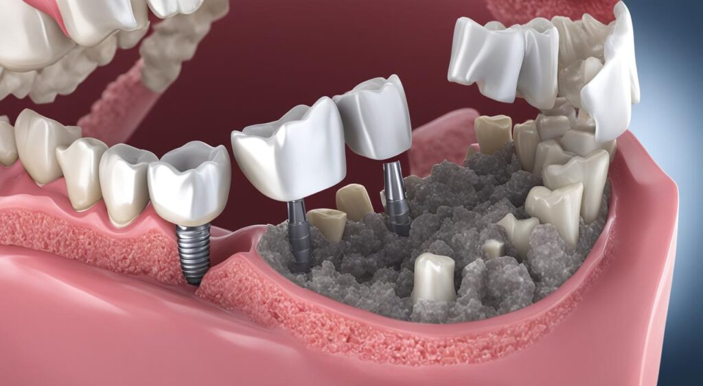 Localização dos implantes metálicos inseridos na maxila e na